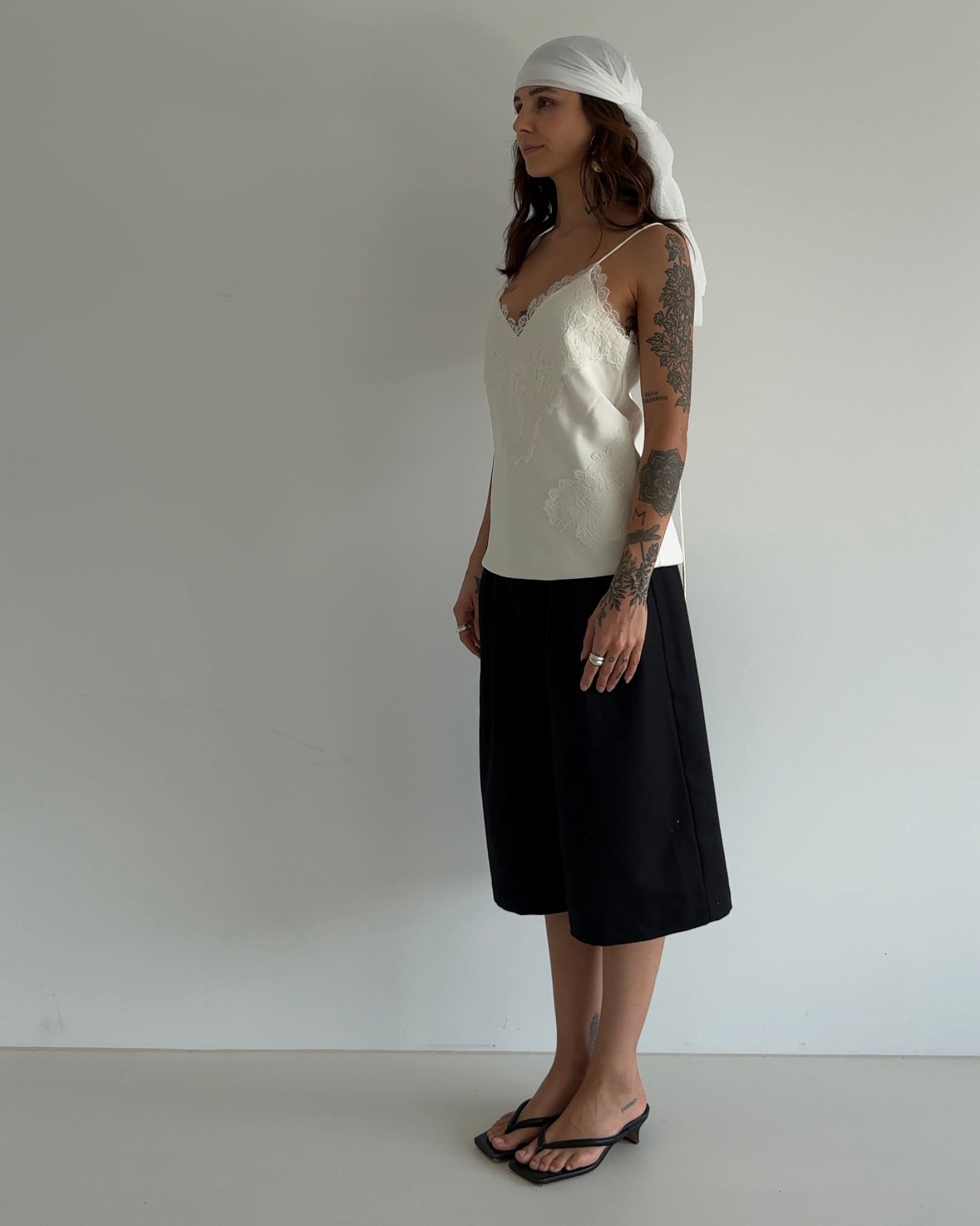 White Silk Scarf