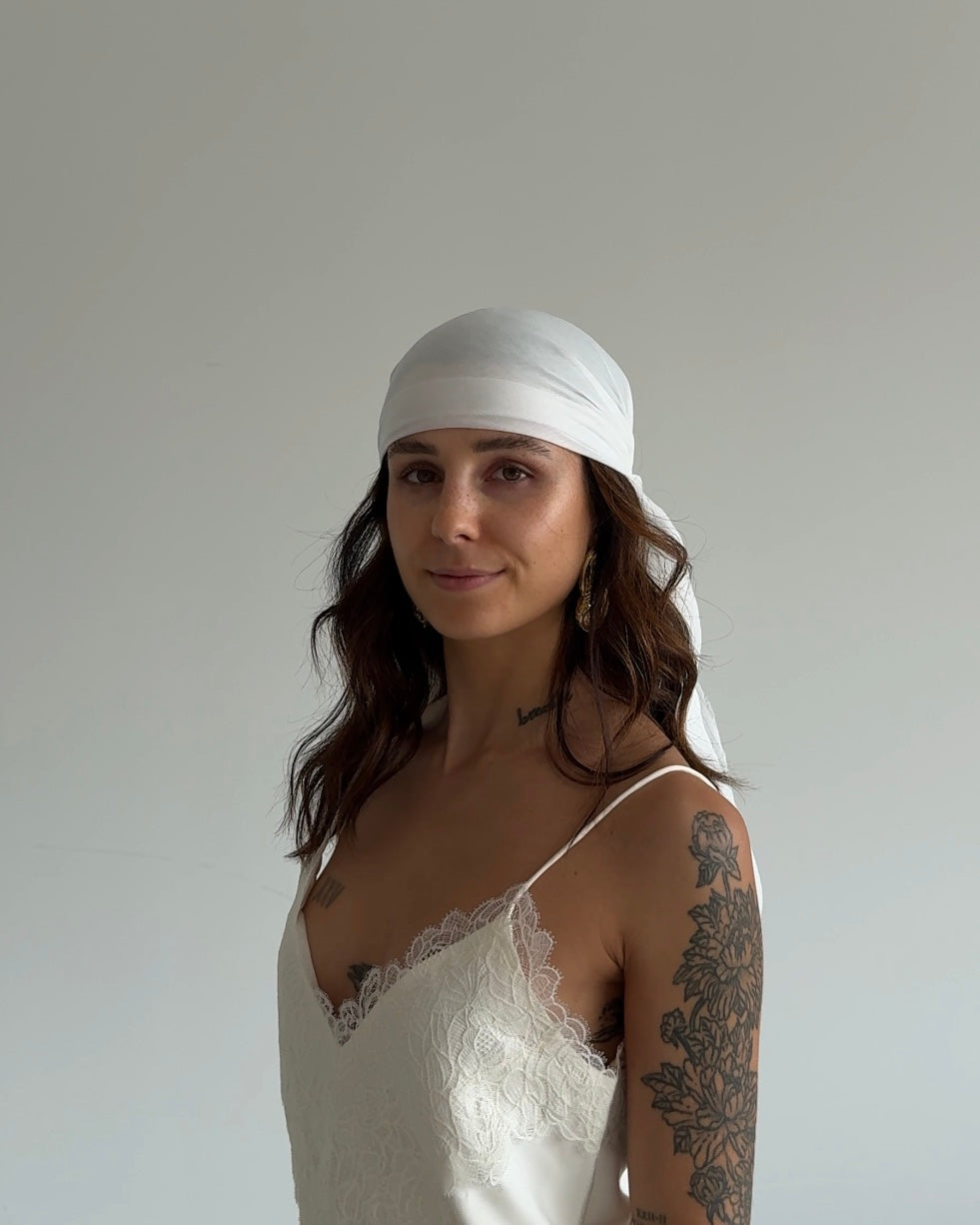 White Silk Scarf