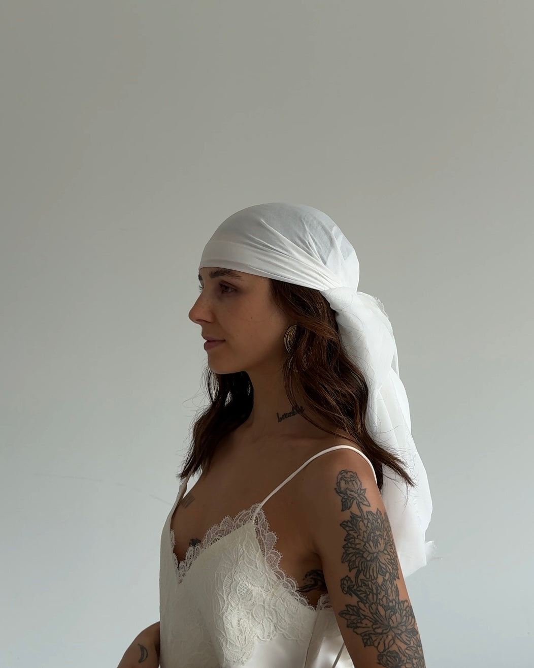 White Silk Scarf