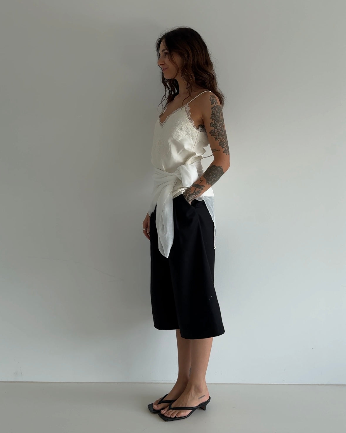 White Silk Scarf