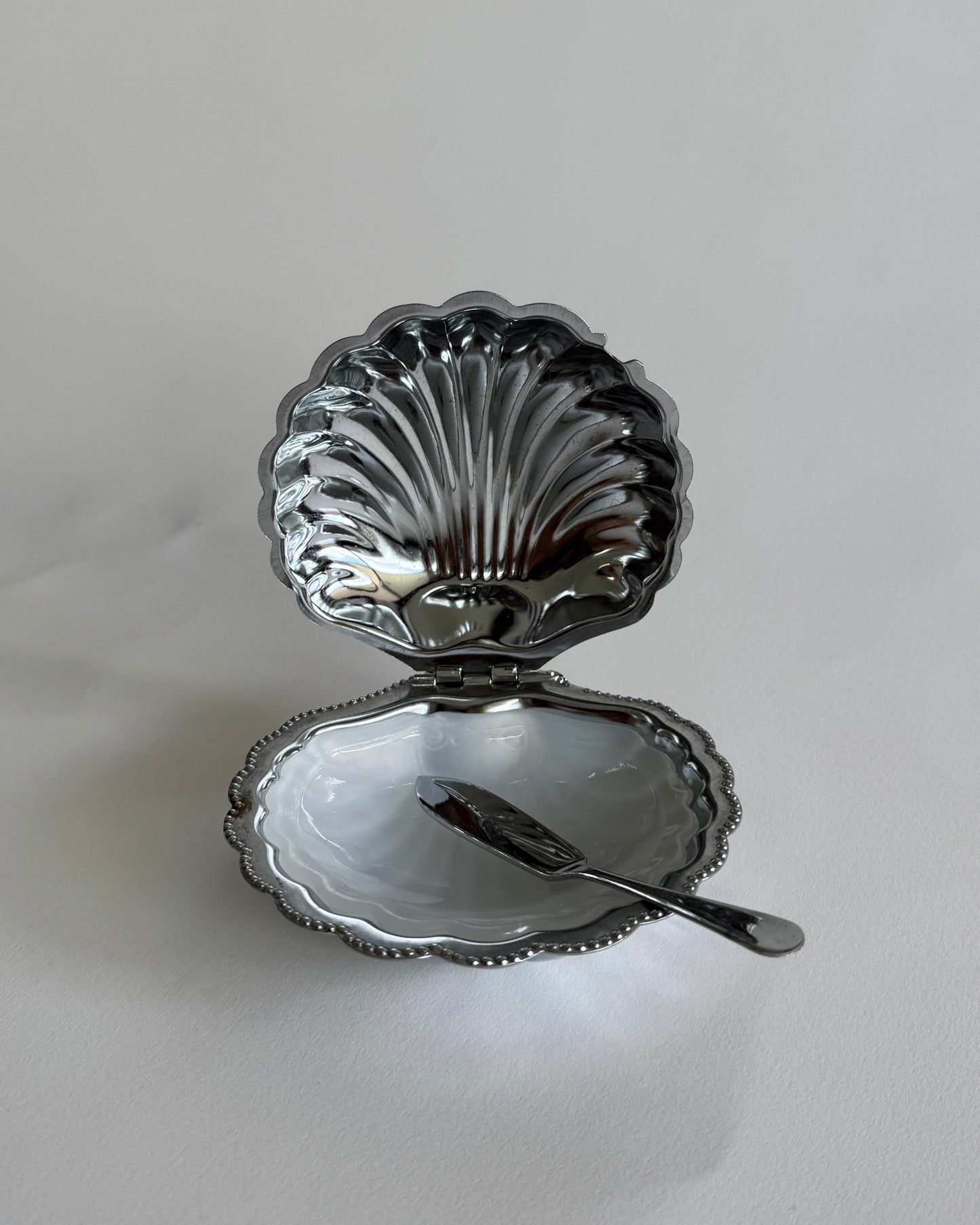 Silver Shell Butter Dish