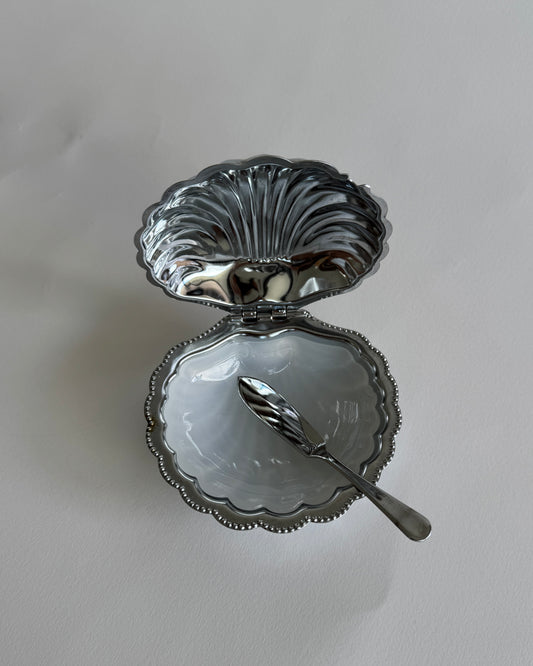 Silver Shell Butter Dish