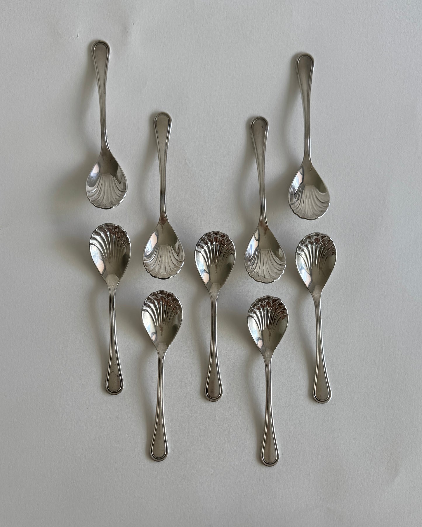 Vintage Silver Shell Teaspoons -Set of 2