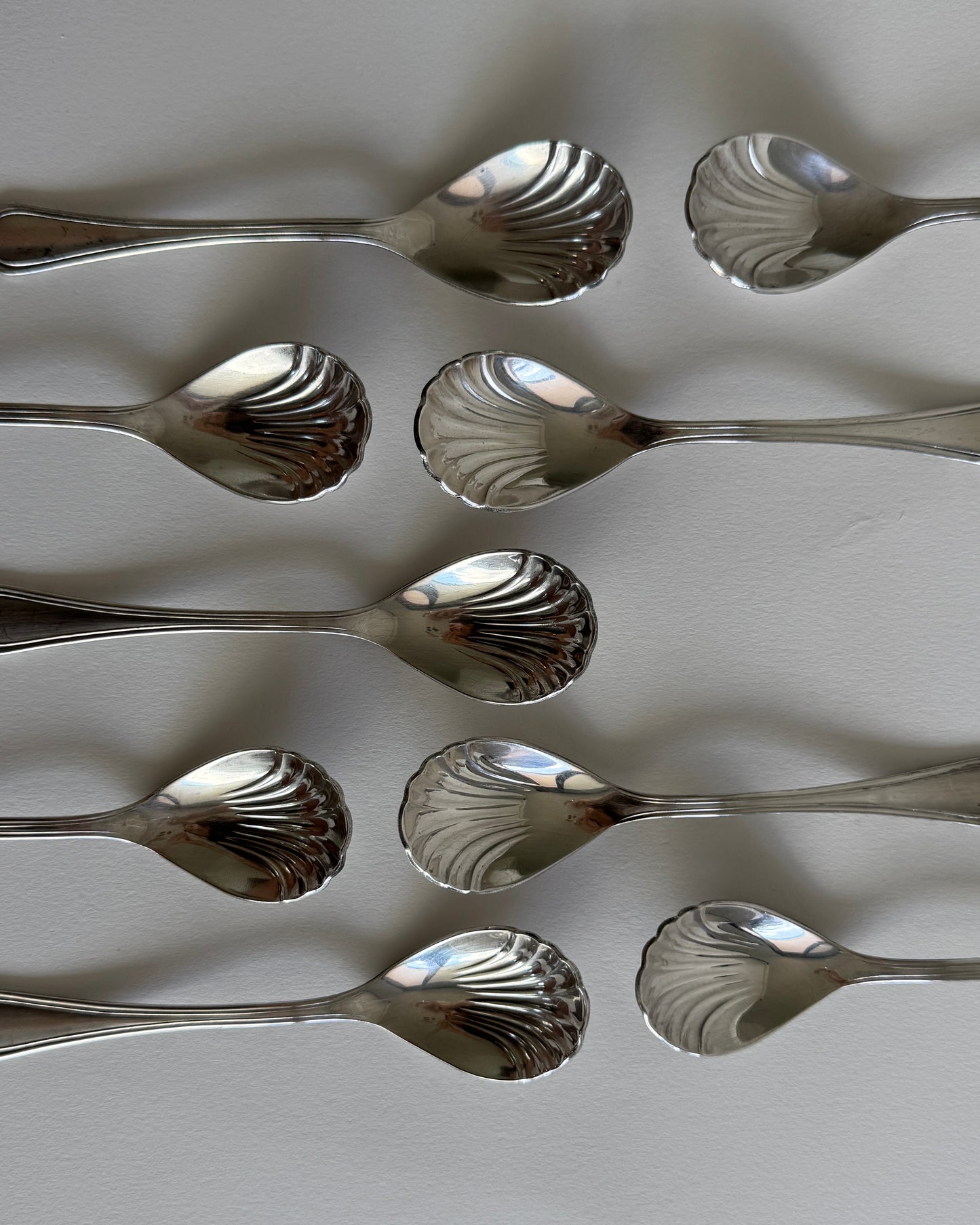 Vintage Silver Shell Teaspoons -Set of 2