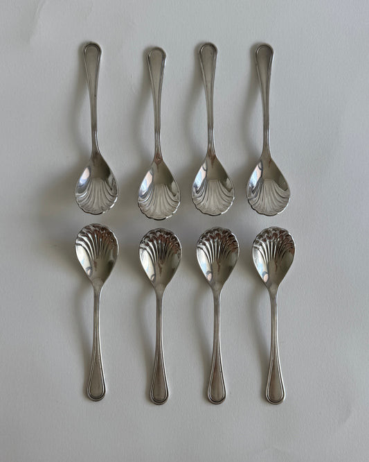 Vintage Silver Shell Teaspoons -Set of 2