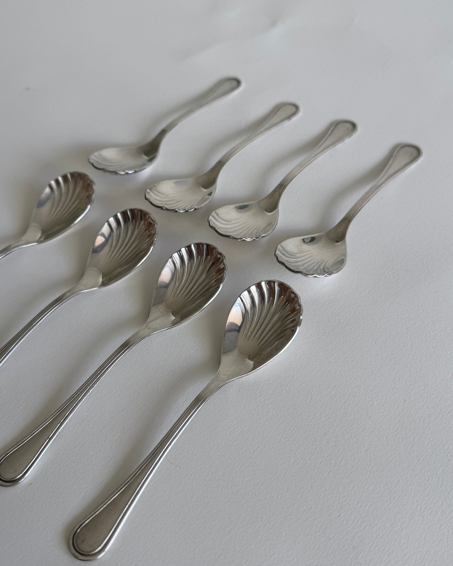 Vintage Silver Shell Teaspoons -Set of 2