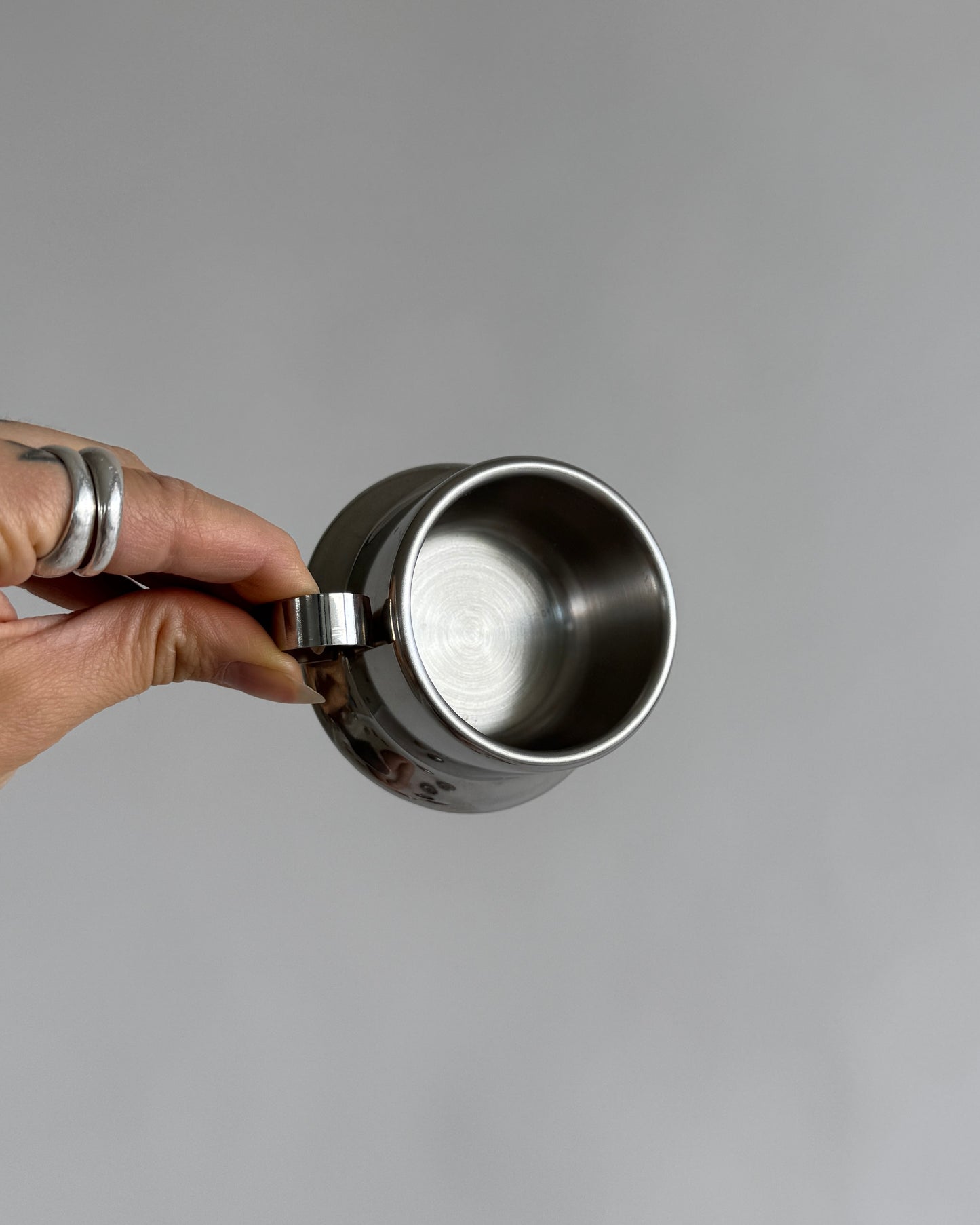 Stainless Steel Espresso Cups with Saucers - Set of 2