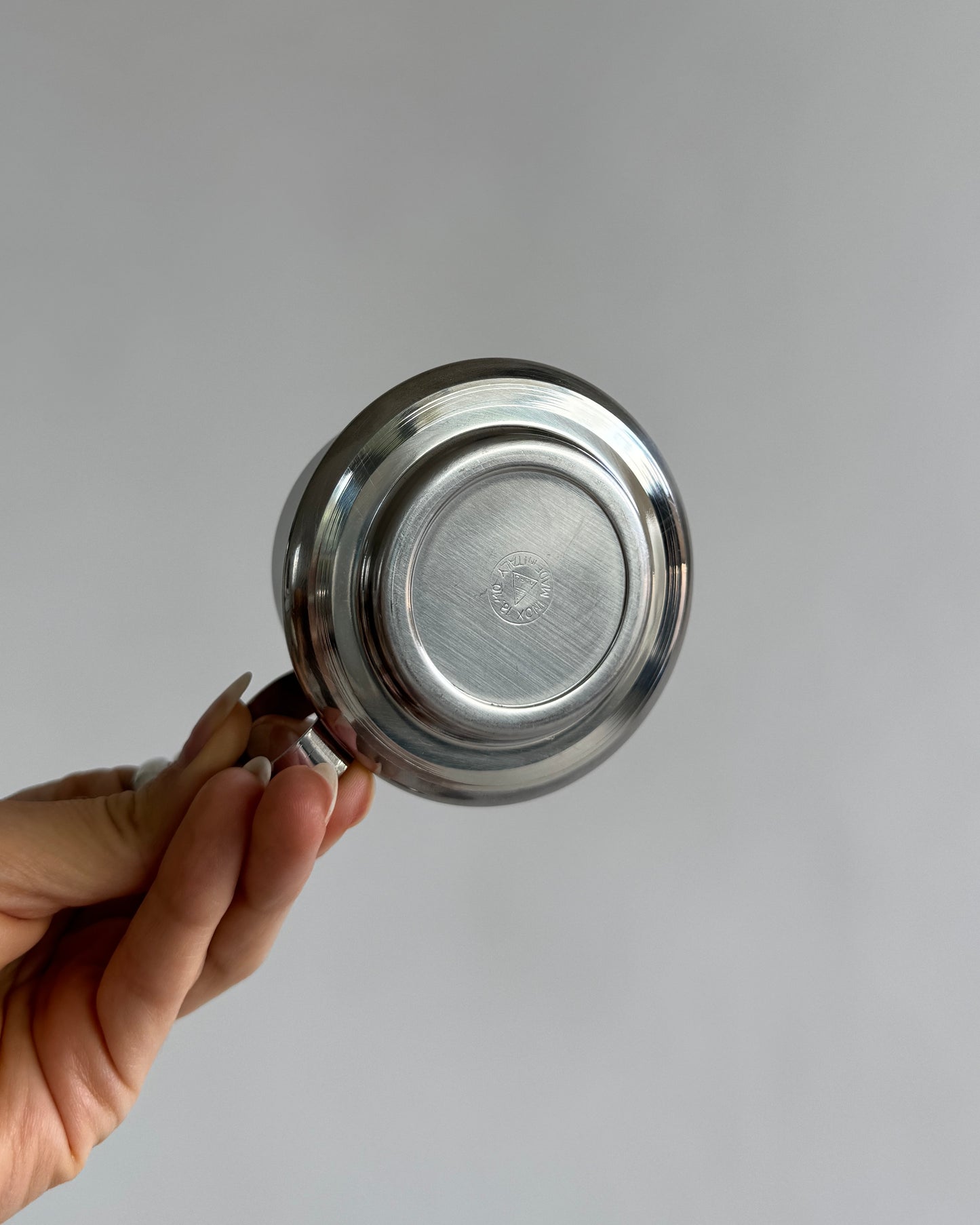 Stainless Steel Espresso Cups with Saucers - Set of 2