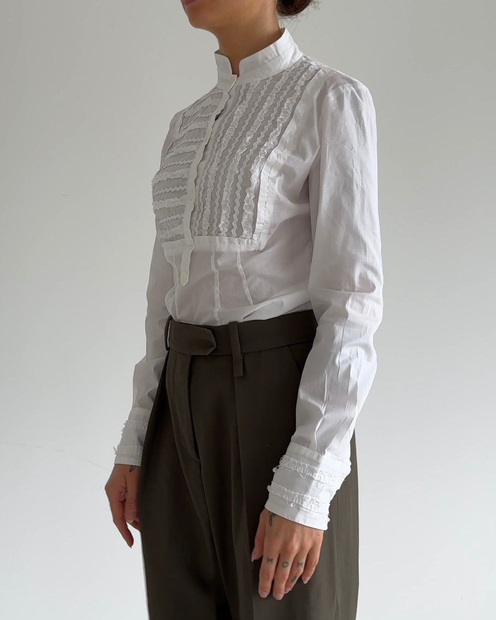 Vintage Pleated Lace Blouse