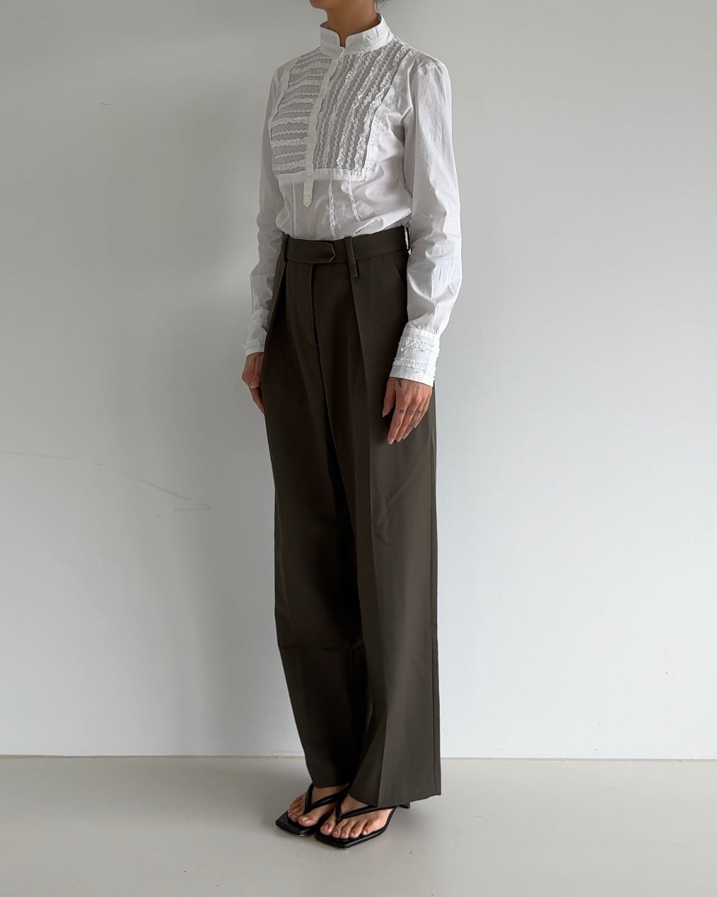 Vintage Pleated Lace Blouse