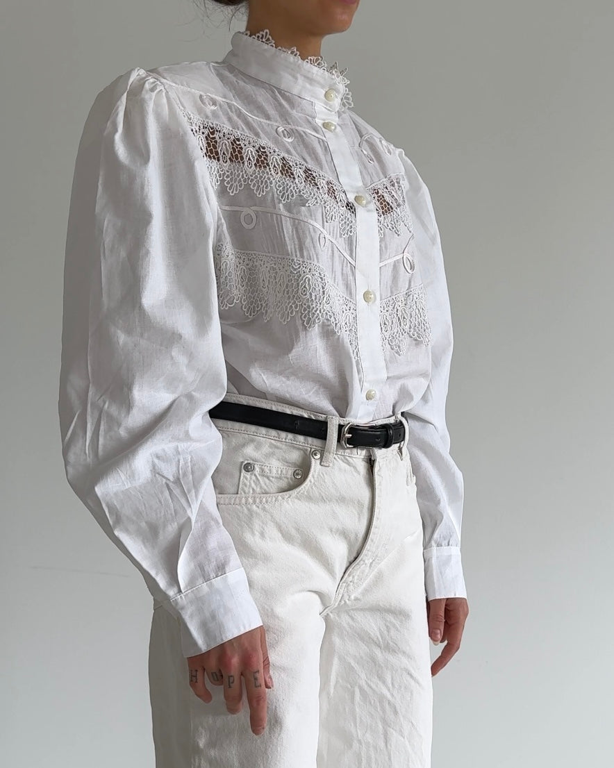 Vintage Lace Inset Blouse