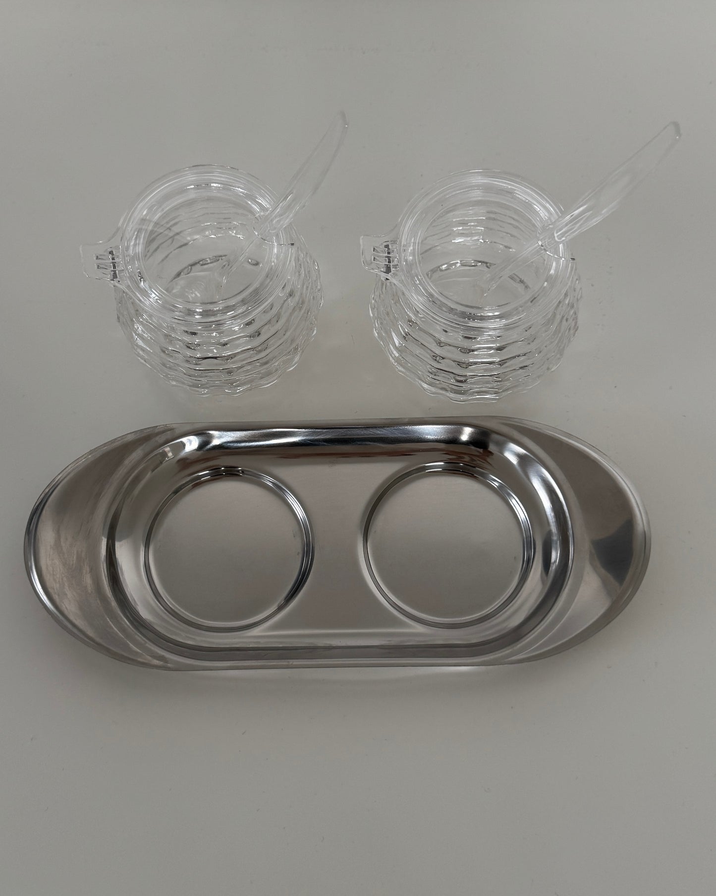 Vintage WMF Jam Set - Cromargan glass - 70s