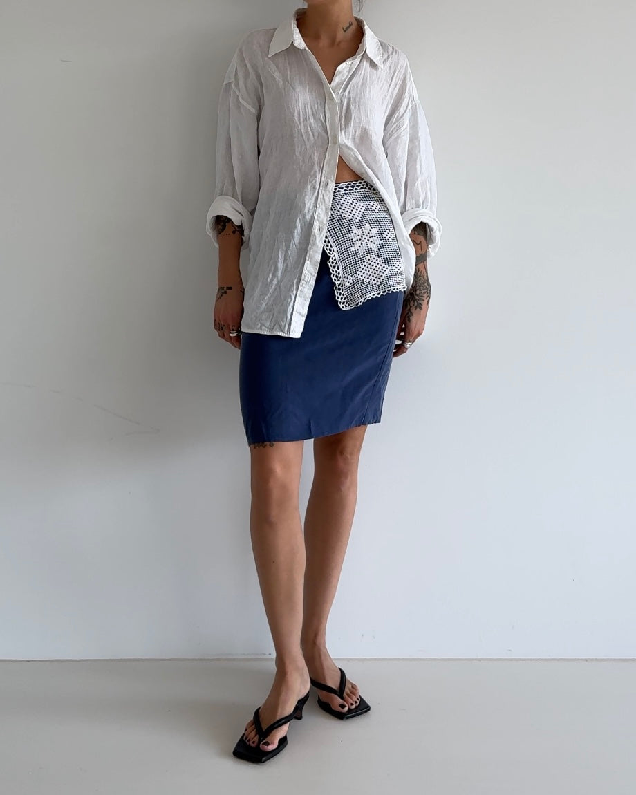 Sportmax Silk Skirt Navy Blue