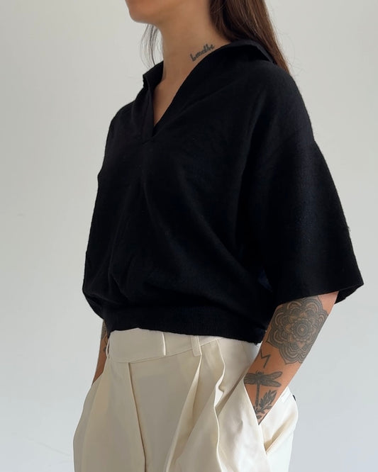 Short Sleeve Pullover Black