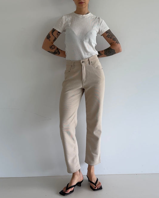 Beige Ankle Pants