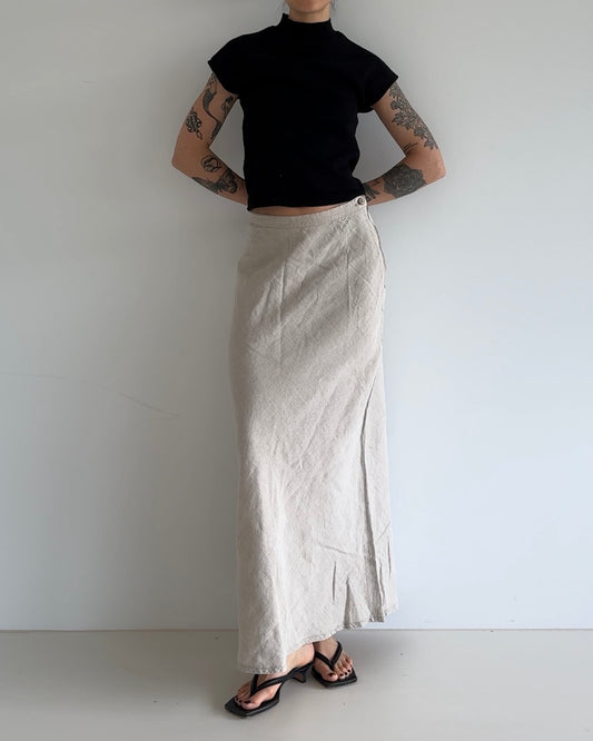 Maxi Linen Skirt Beige