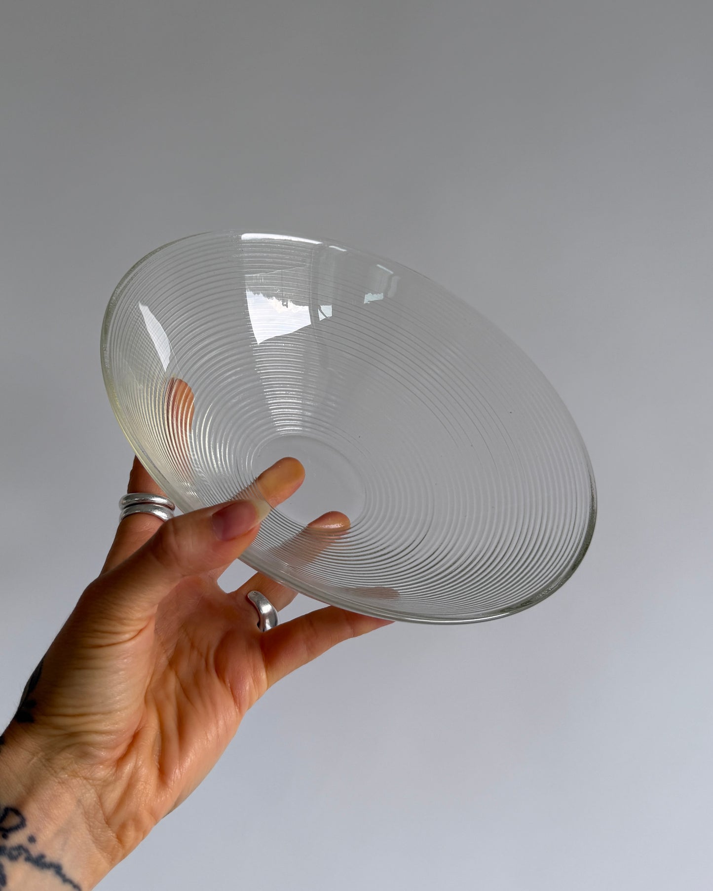 Vintage Ribbed Glass Bowl