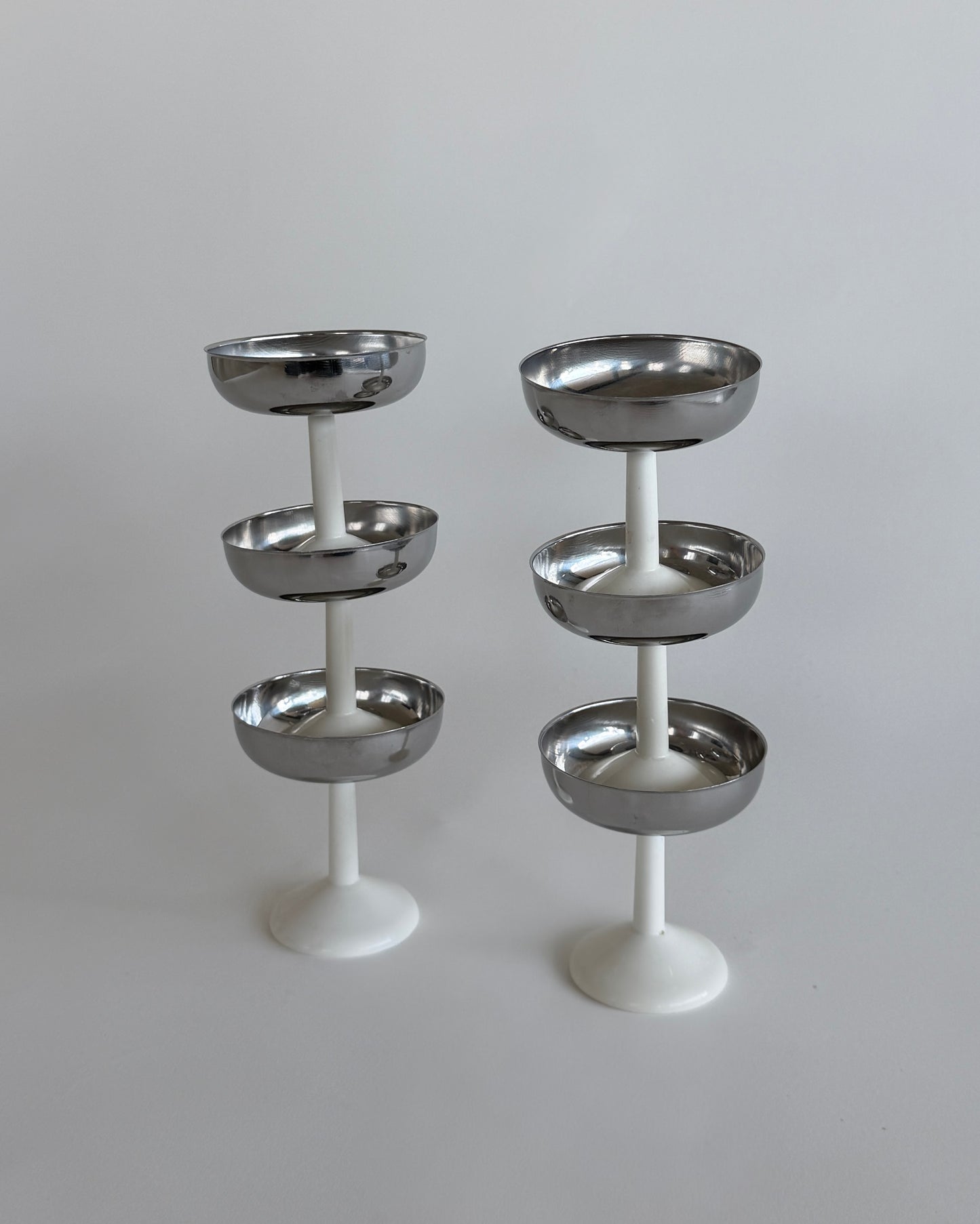 Chrome Pedestal Coupes - Set of 2