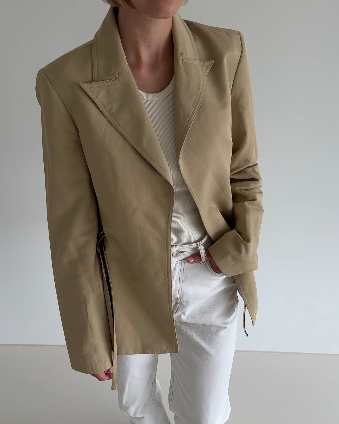 Vintage Minimalist Belted Jacket