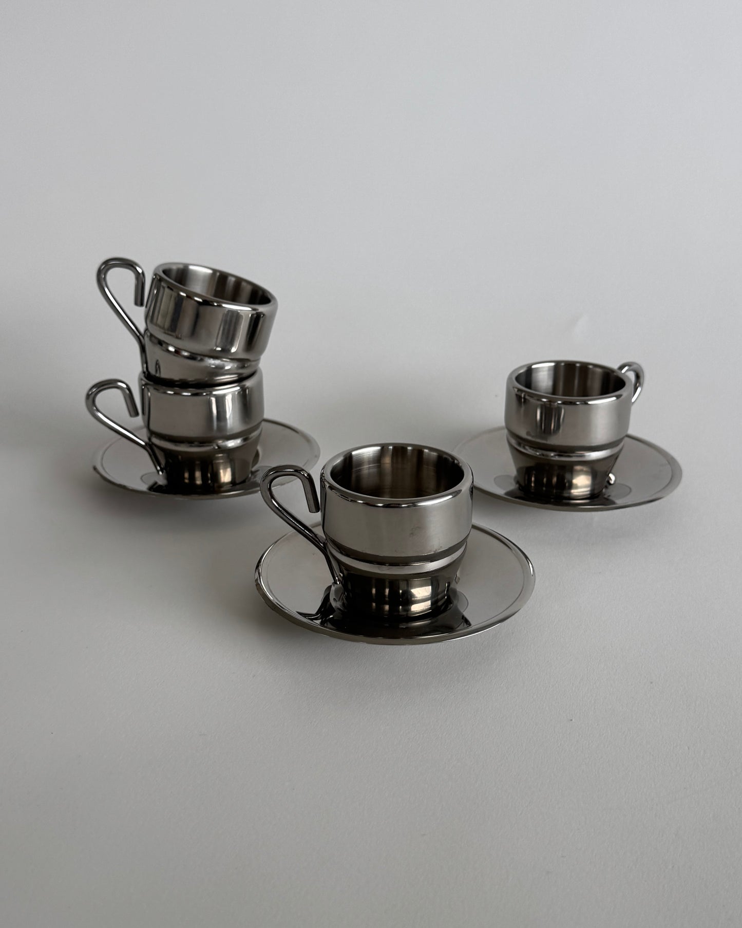 Vintage Chrome Espresso Cup - Set of 2