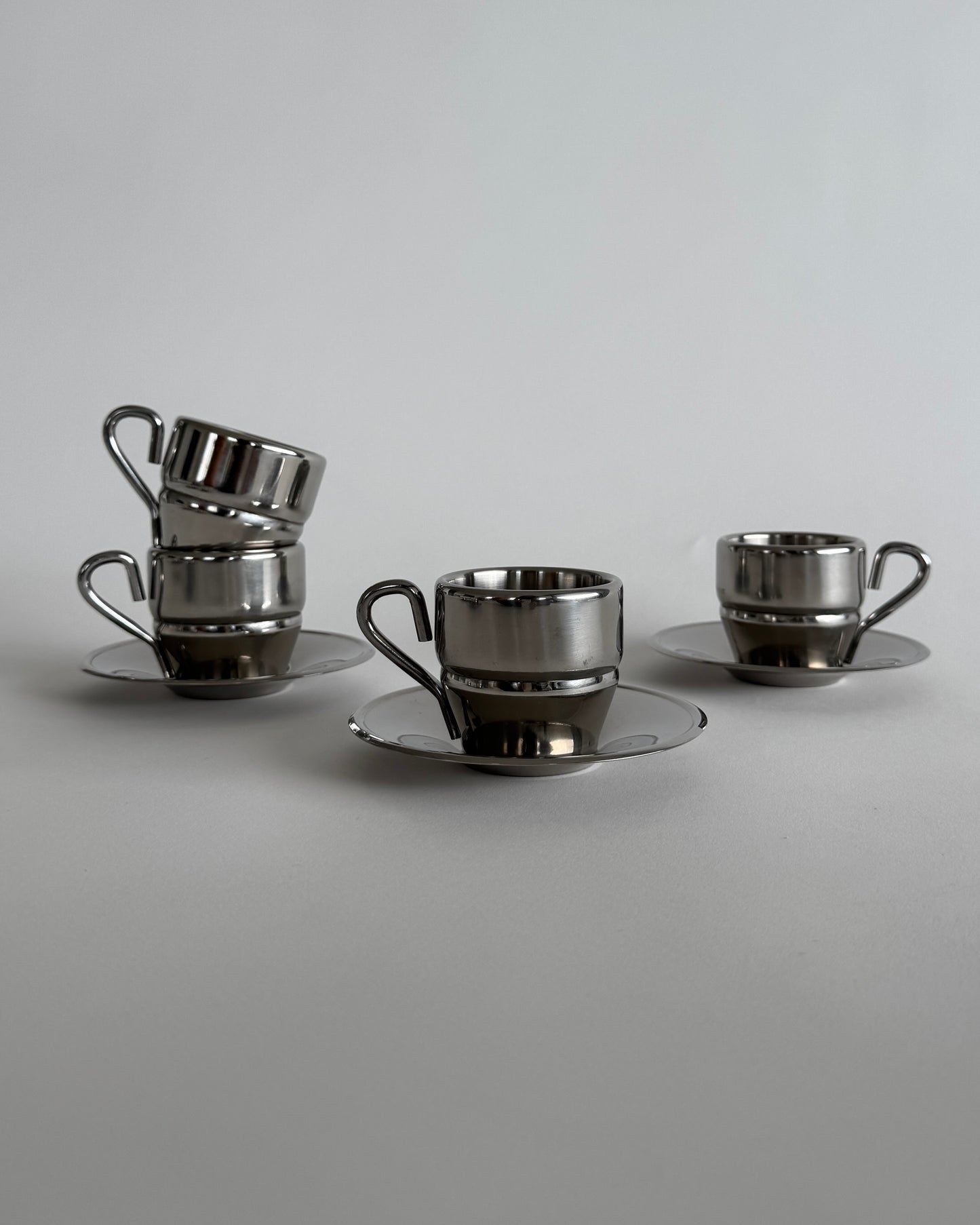 Vintage Chrome Espresso Cup - Set of 2