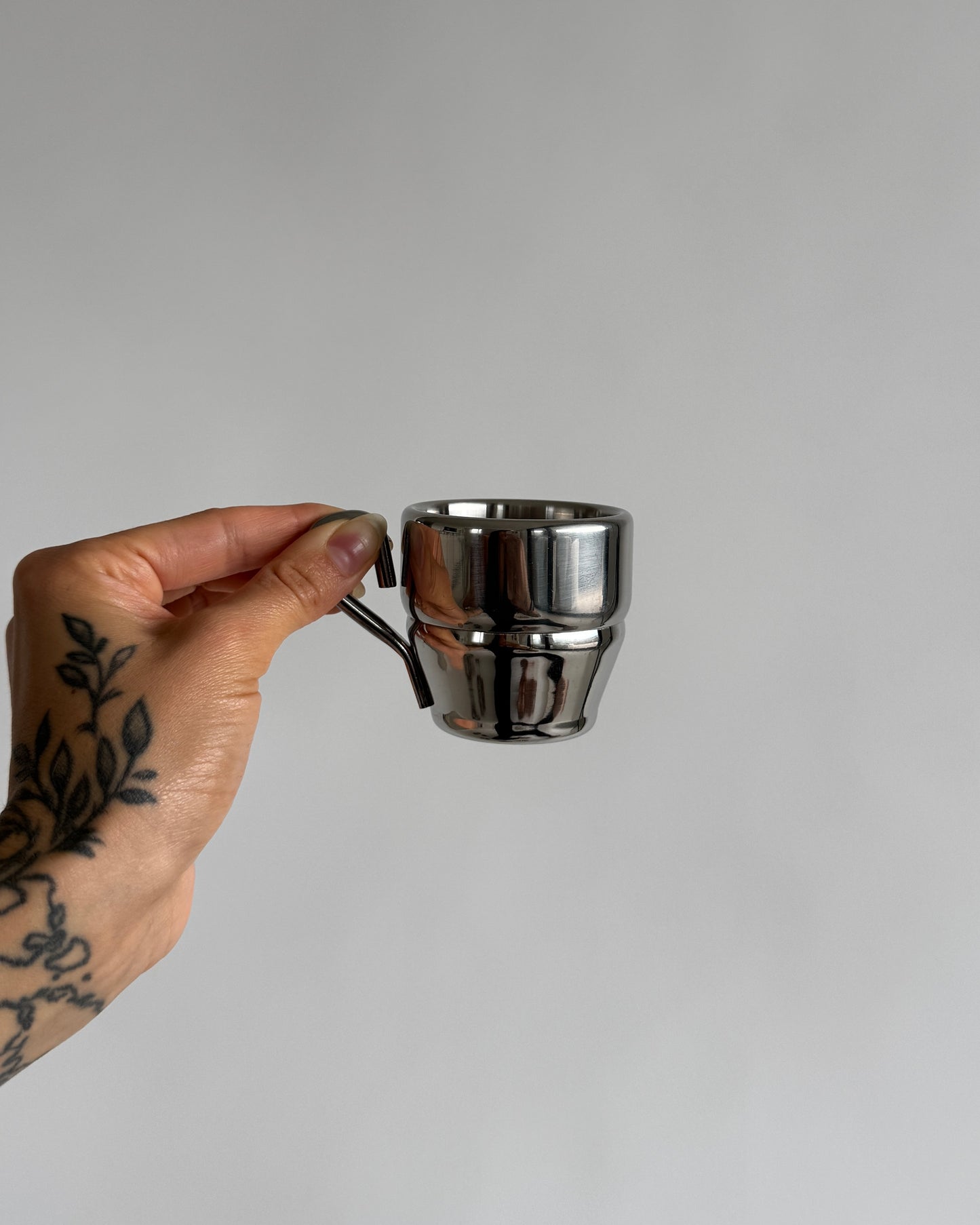 Vintage Chrome Espresso Cup - Set of 2