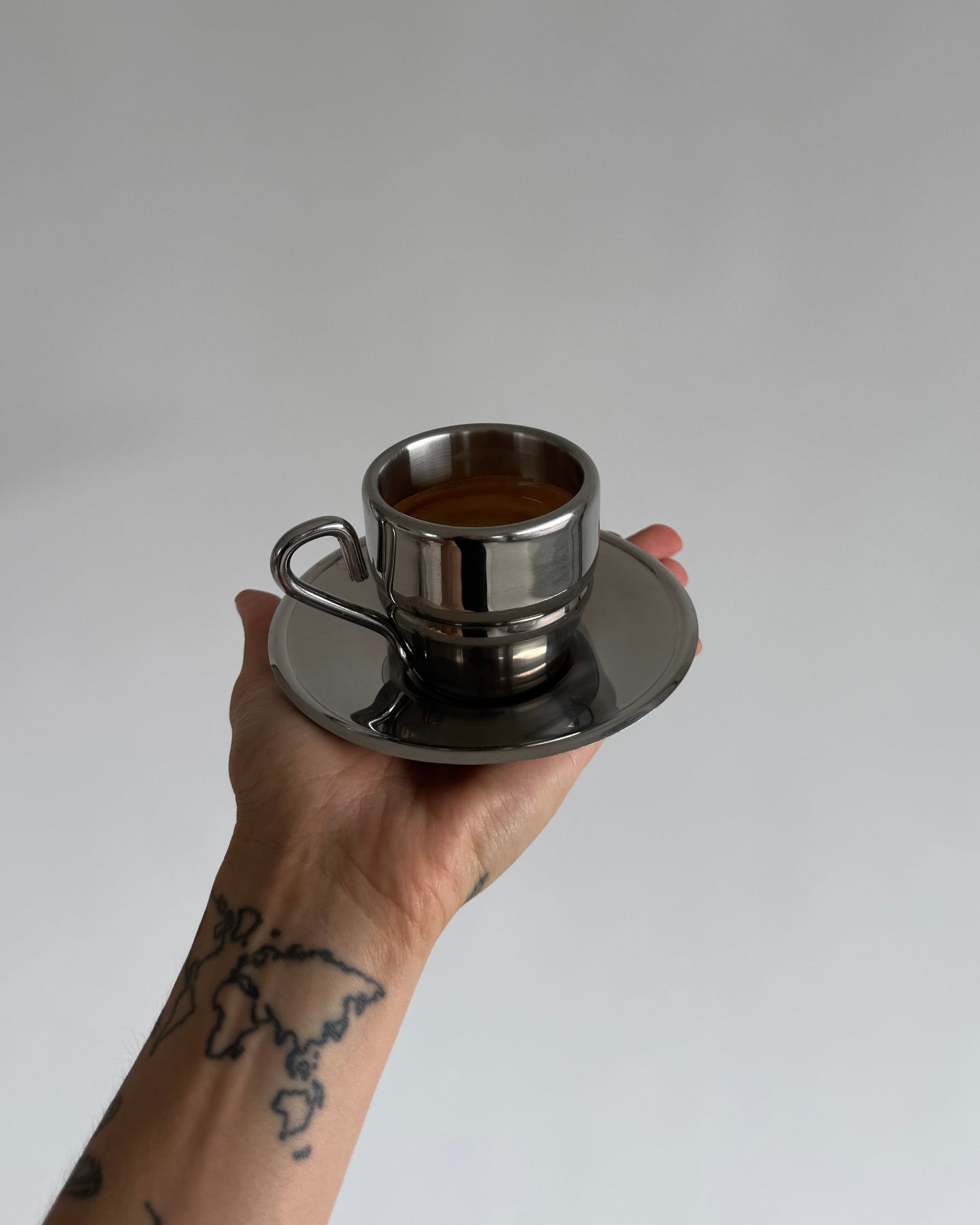 Vintage Chrome Espresso Cup - Set of 2