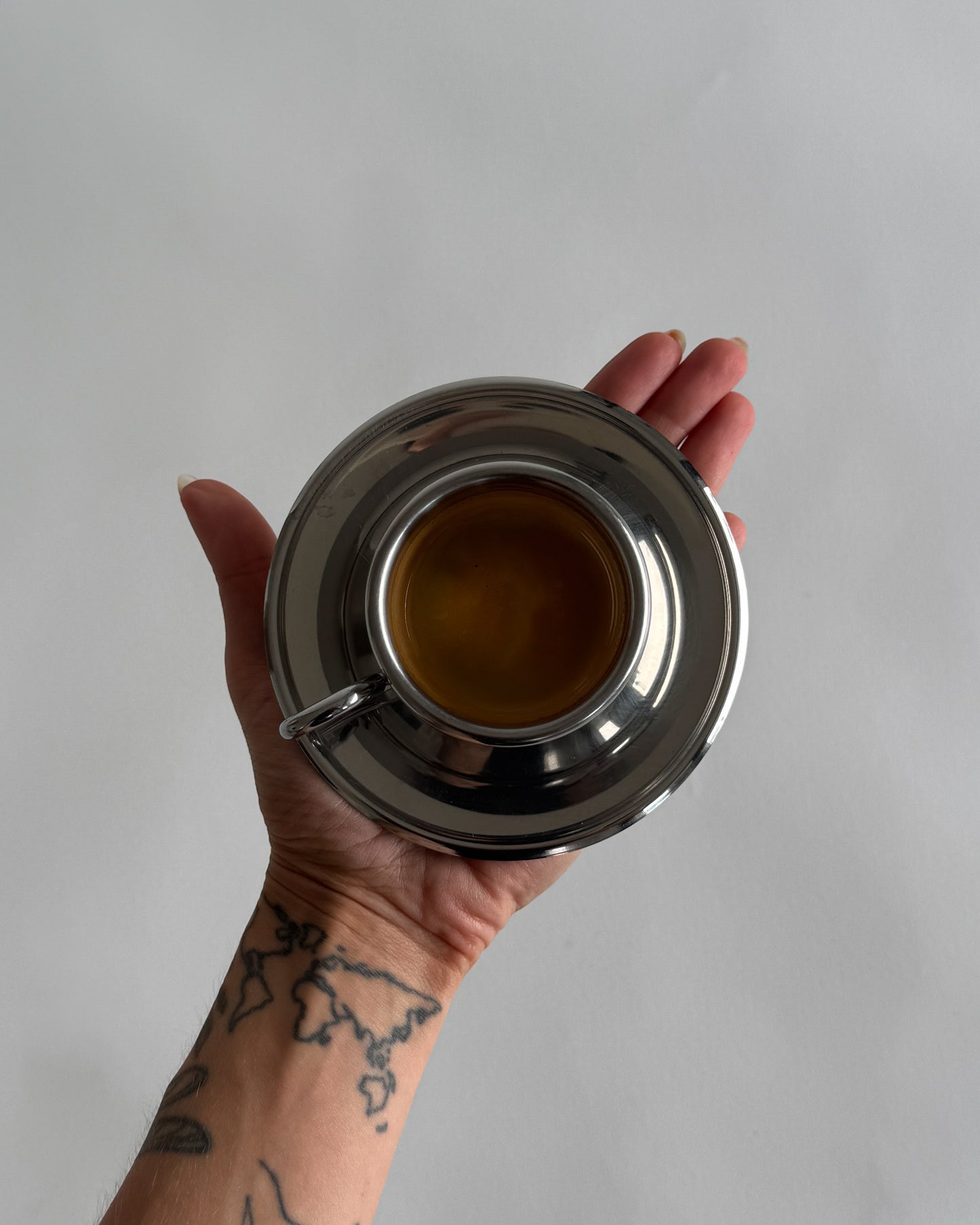 Vintage Chrome Espresso Cup - Set of 2