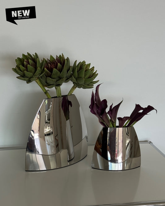 Sculptural Stainless Steel Vase Small