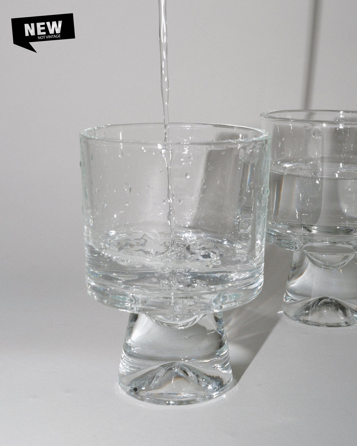 Clear Pedestal Glass - Set of 2