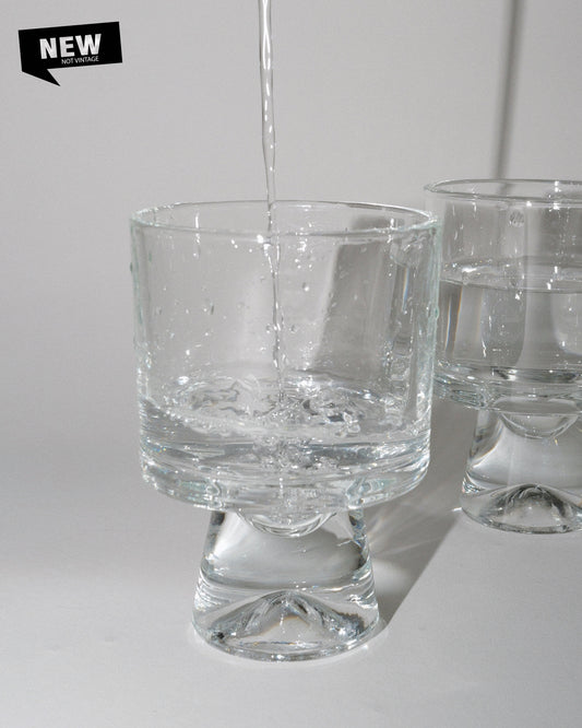 Clear Pedestal Glass - Set of 2