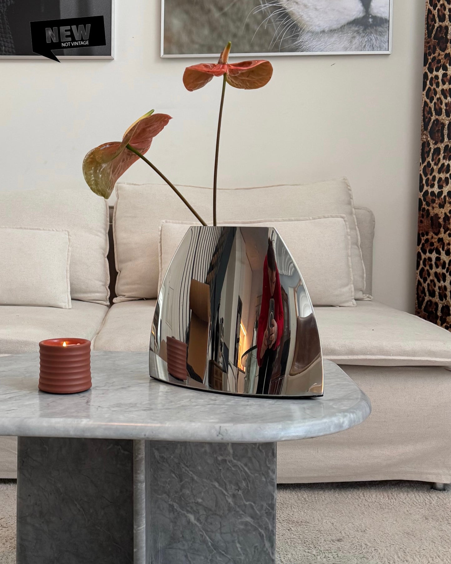 Sculptural Stainless Steel Vase Big