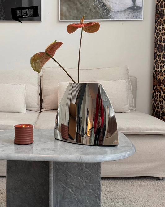 Sculptural Stainless Steel Vase Big