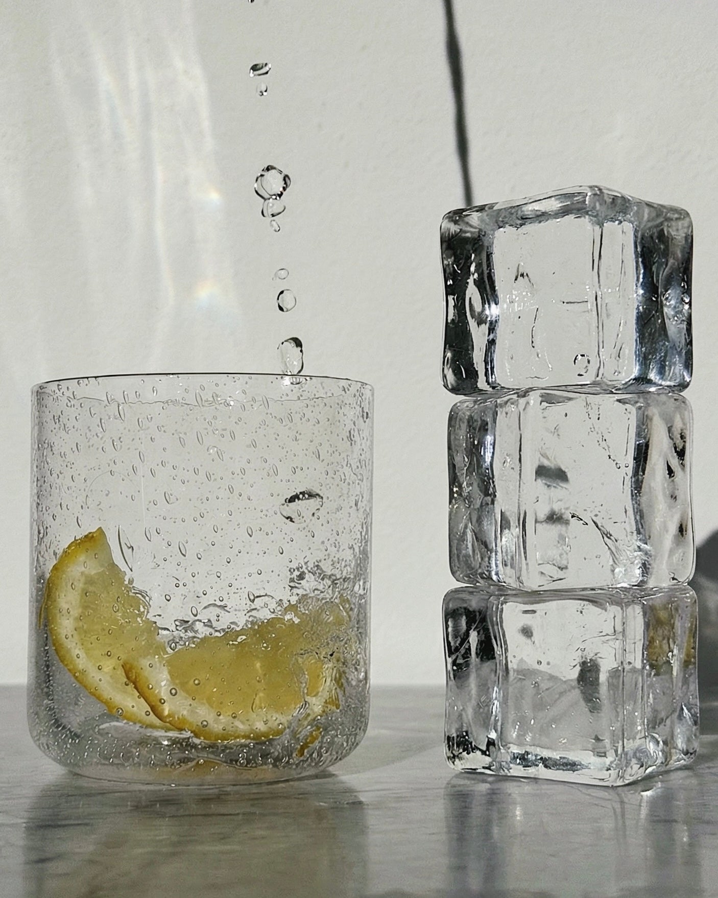 Handblown Clear Drinking Glass - Set of 2