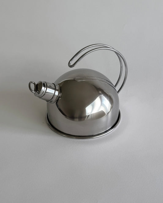 Vintage Stainless Steel Whistling Kettle – Sculptural Handle