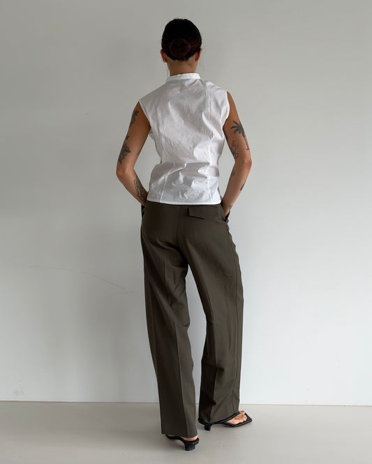 Vintage Asymmetric Ruched Blouse