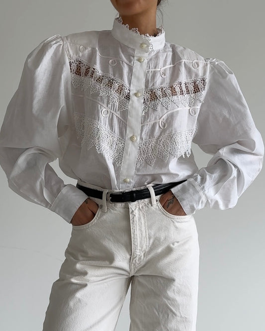 Vintage Lace Inset Blouse
