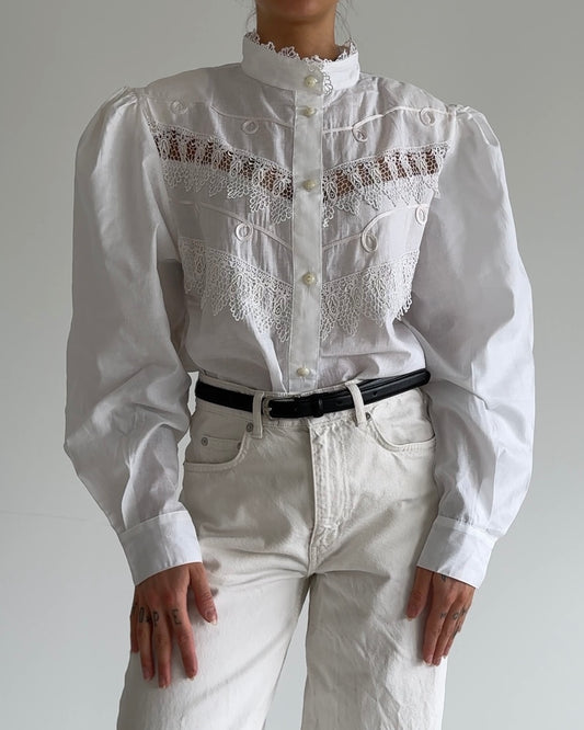 Vintage Lace Inset Blouse