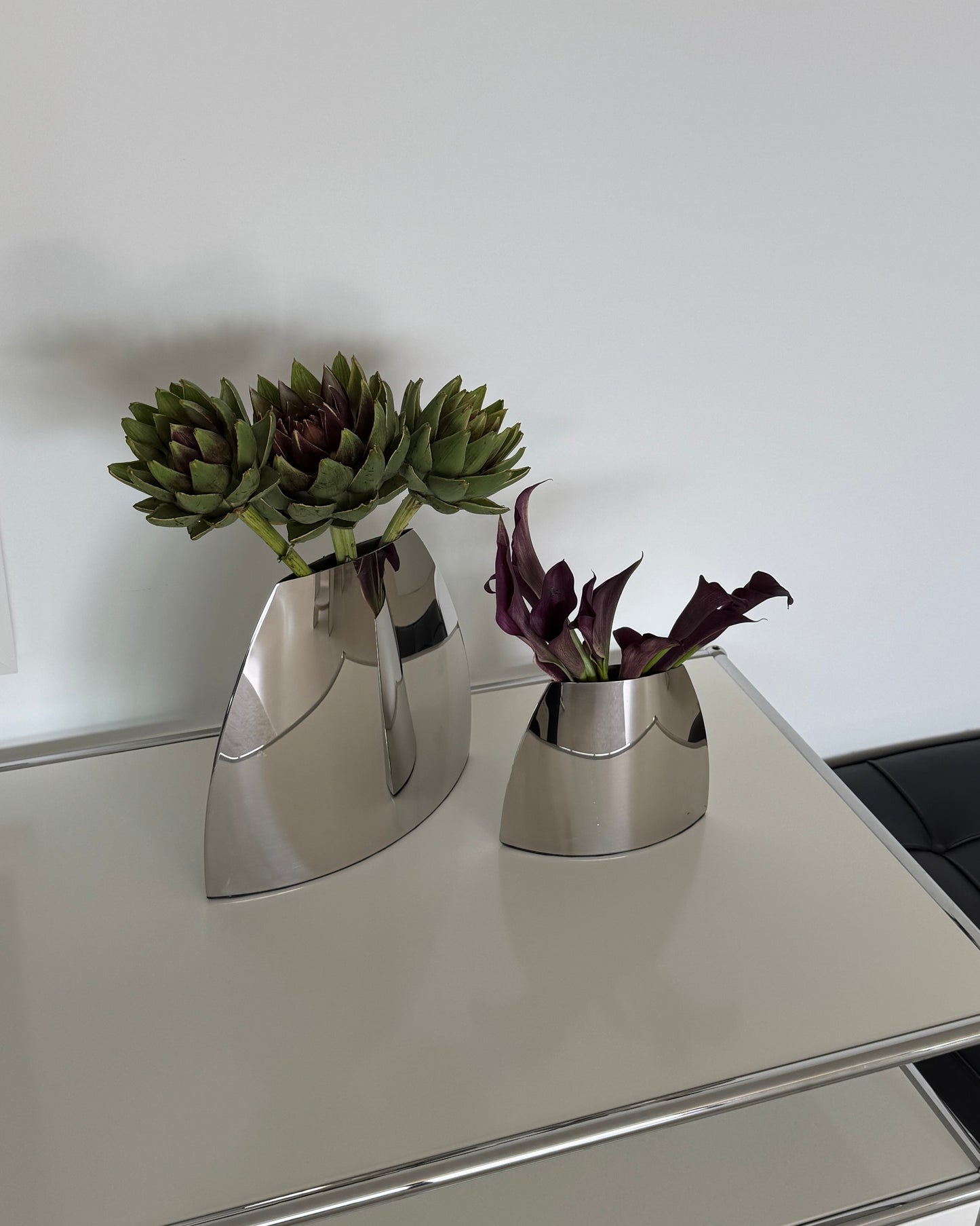 Sculptural Stainless Steel Vase Small