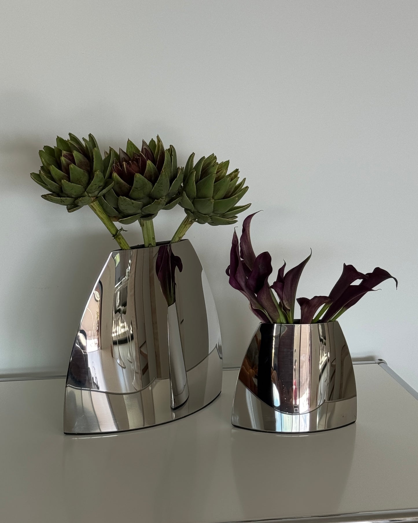 Sculptural Stainless Steel Vase Big