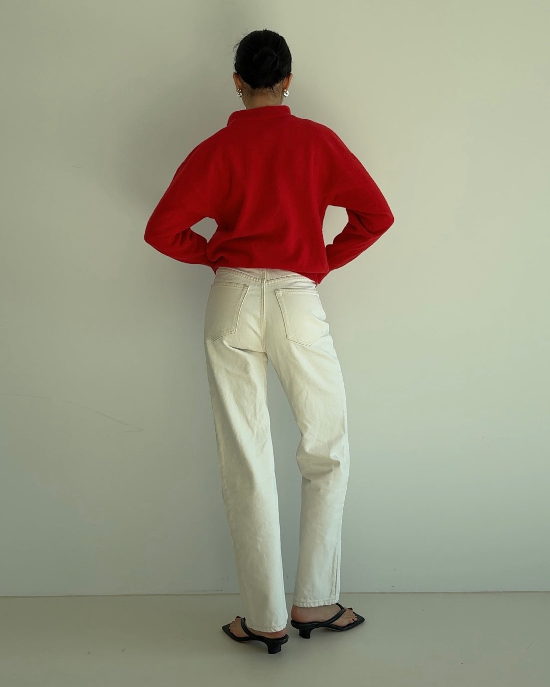 Red Wool Pullover Polo Style