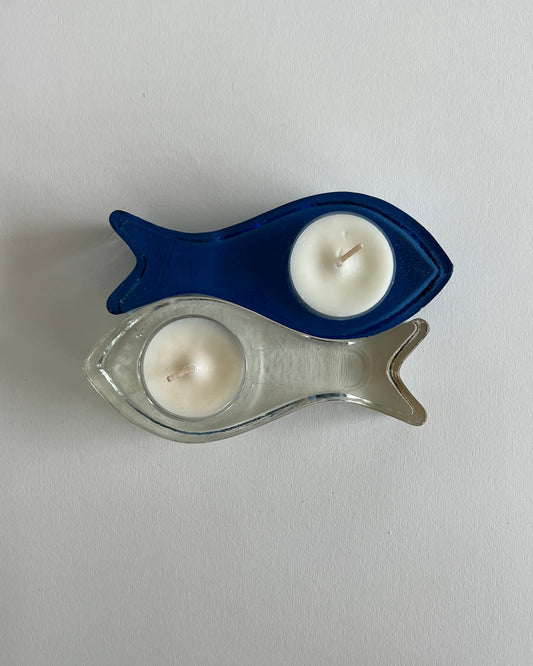 Fish Glass Candle Holder Set