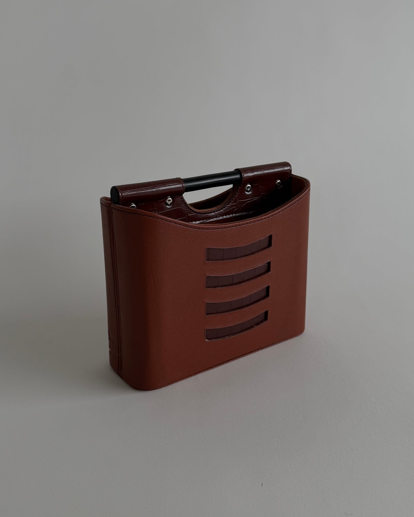 Leather Desk Organizer Basket
