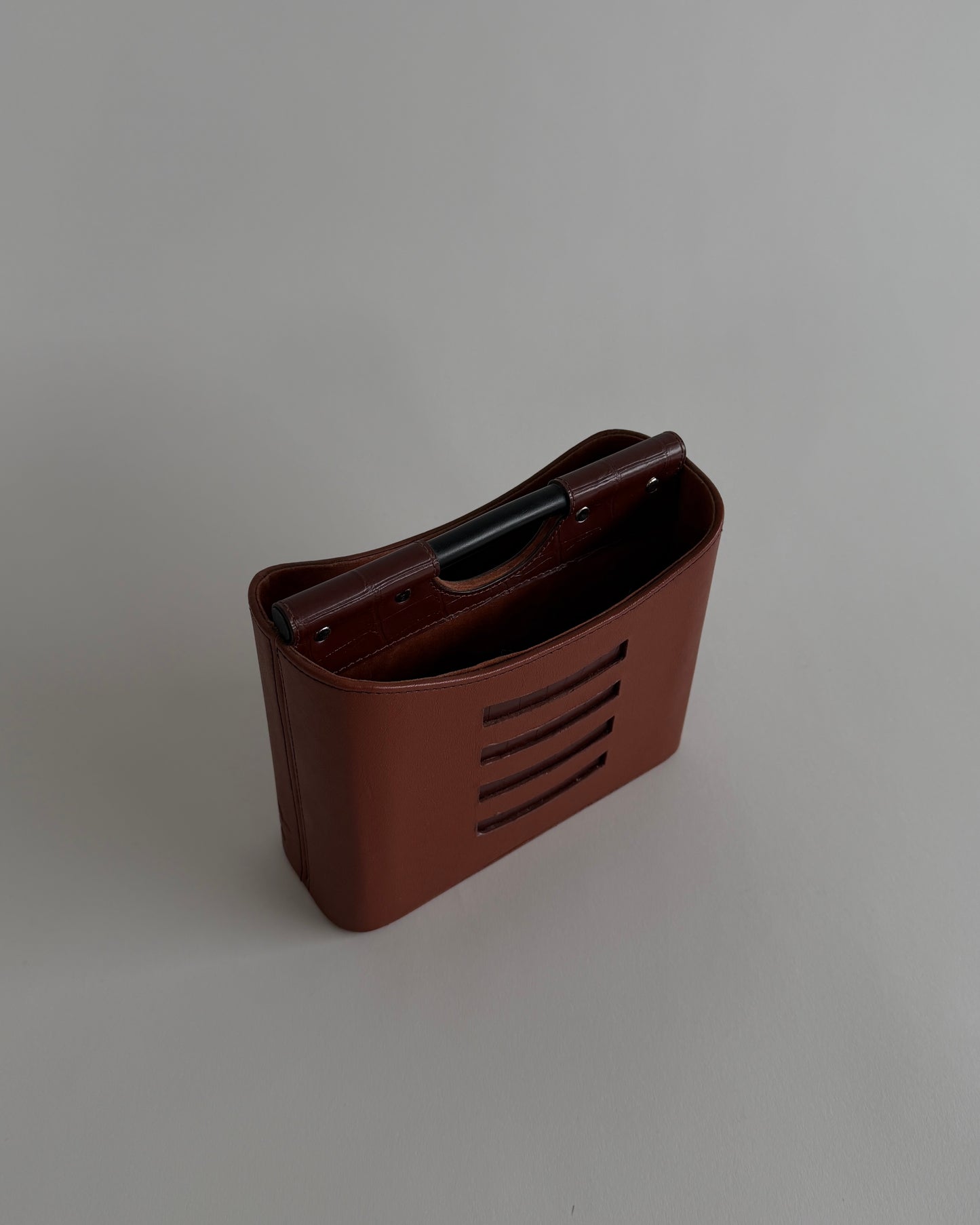 Leather Desk Organizer Basket