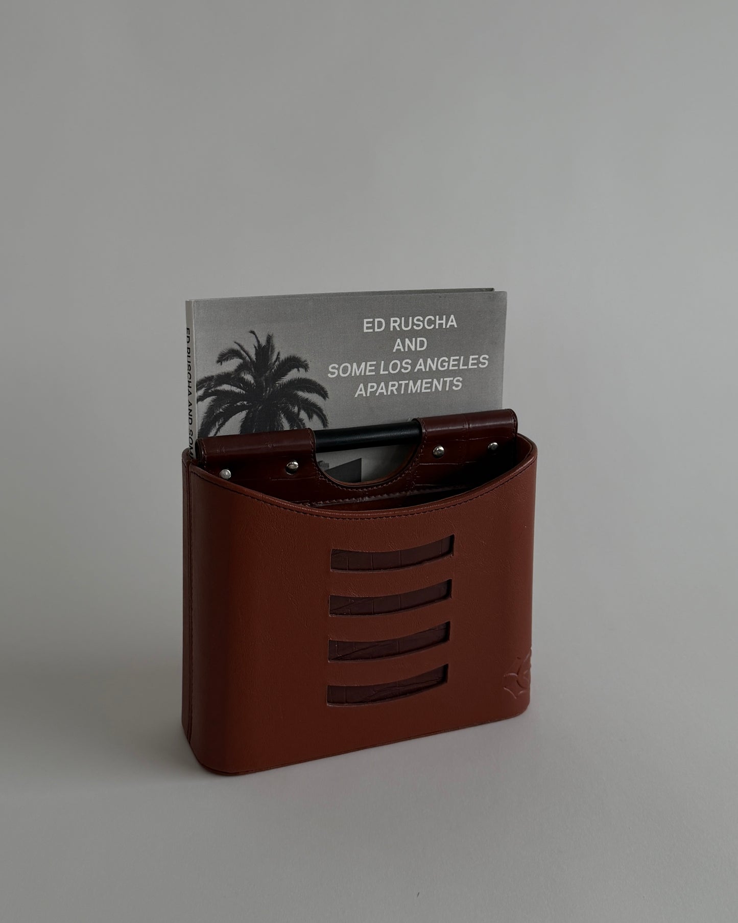 Leather Desk Organizer Basket