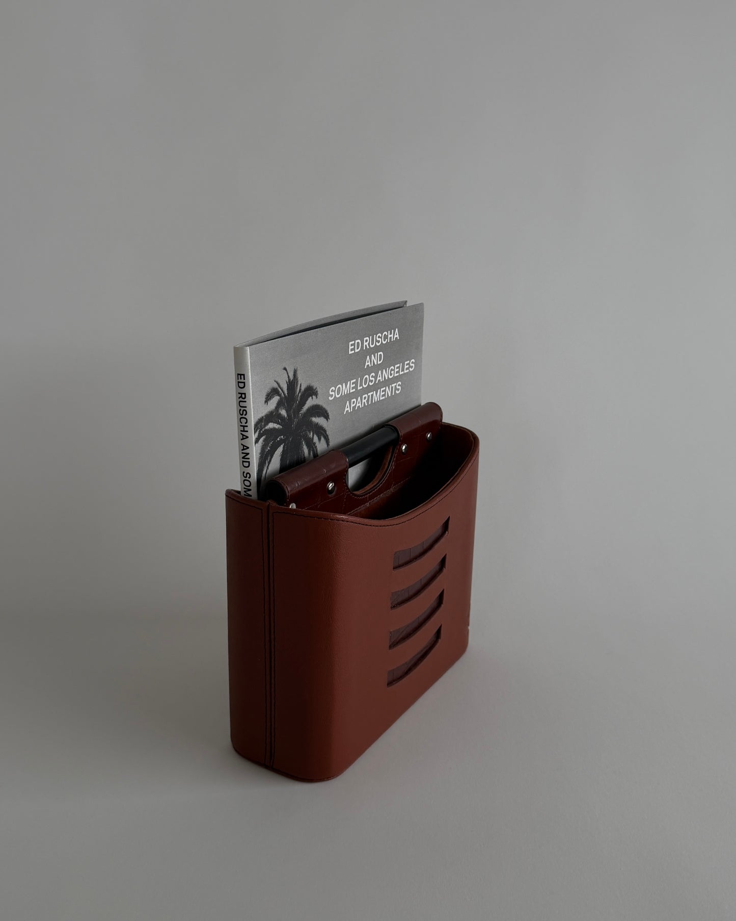 Leather Desk Organizer Basket