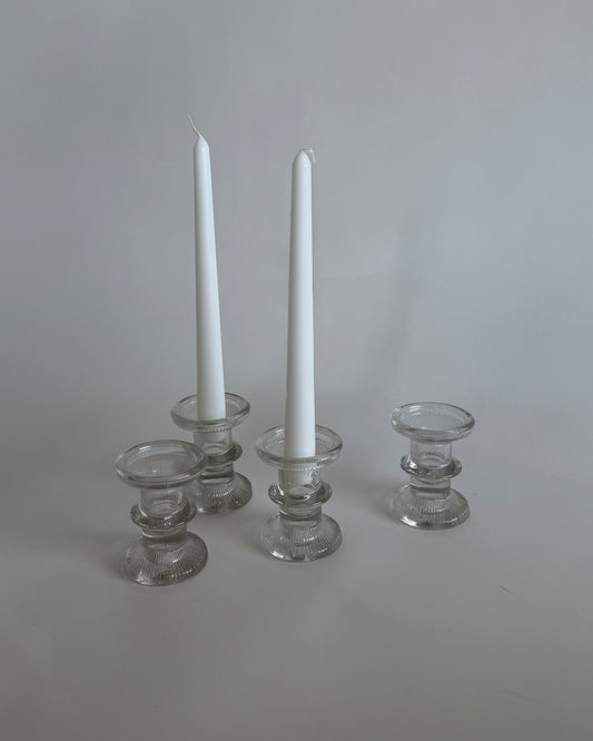 Glass Candle Holder- Set of 2