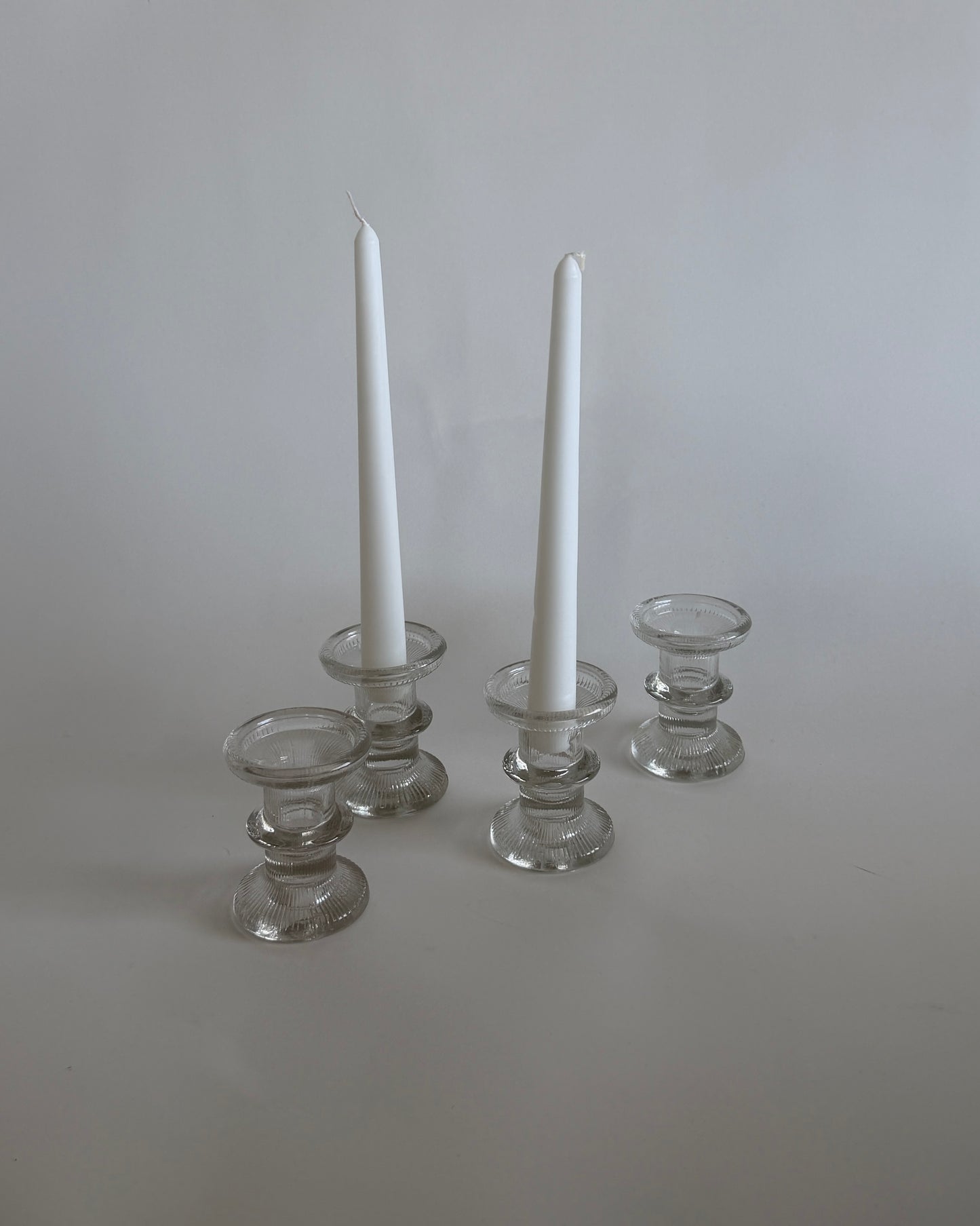 Glass Candle Holder- Set of 2