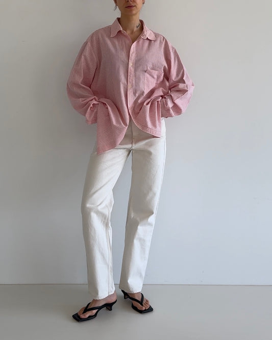 Oversized Shirt Pink Striped