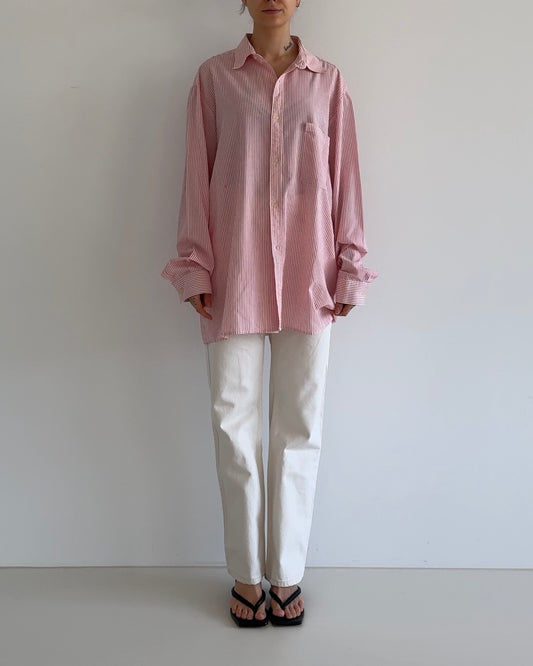 Oversized Shirt Pink Striped